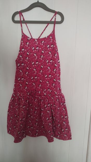 🌸 Robe fille fleurie rose – 10 ans 🌸