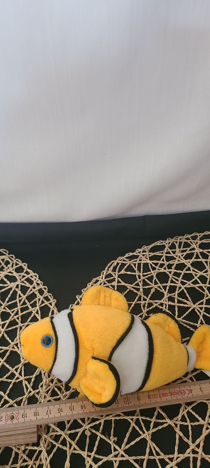 Figurine Peluche Poisson " Clown " jaune et blanc - photo numéro 4