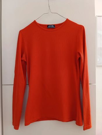 Top orange vintage cotelé taille 38/40