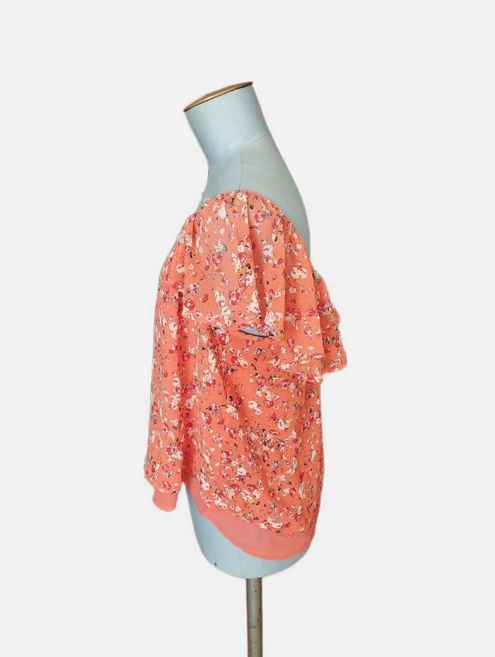 Taille 38 joli haut orange fleuri - photo numéro 5