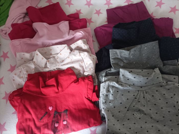 Lot tee shirt ML col roulé