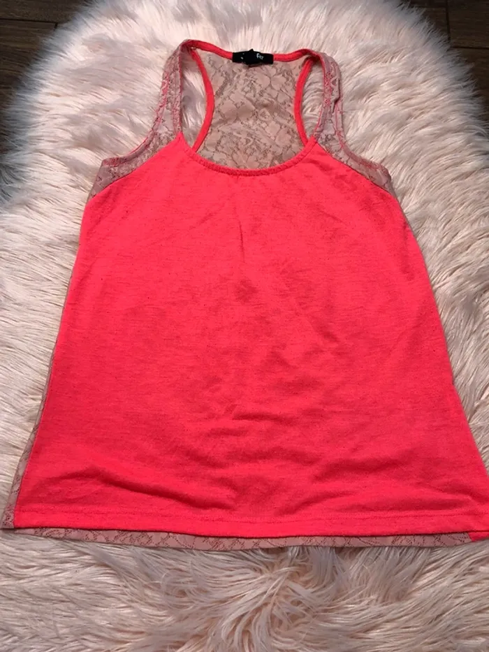 Débardeur rose avec dentelle XS
