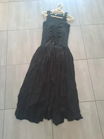 Robe longue bi matiere couleur noir Marque Garella Forever