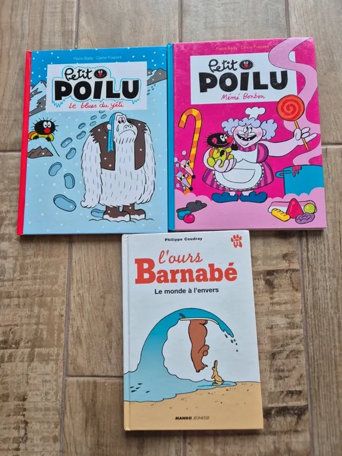 Lot de 3 BD sans texte petit Poilu et l'ours Barnabé