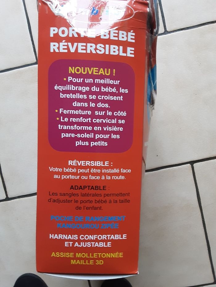 Vends porté bébé réversible