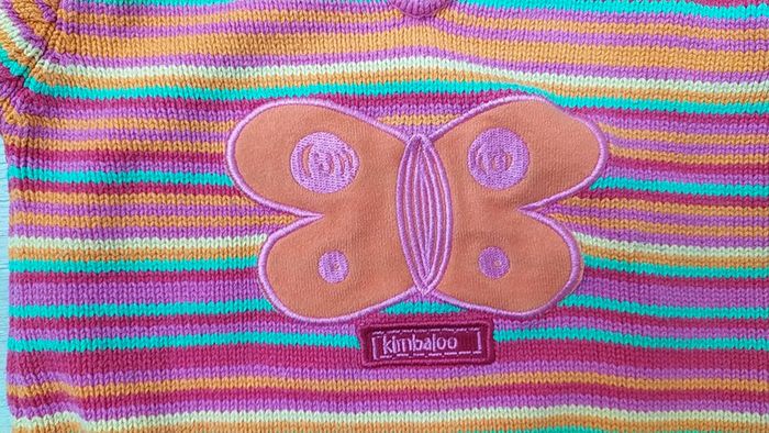 Pull orange rose papillon 6 mois - photo numéro 3