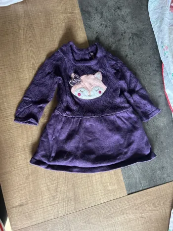 Robe  manches longues, bébé fille, sergent major, 6 mois