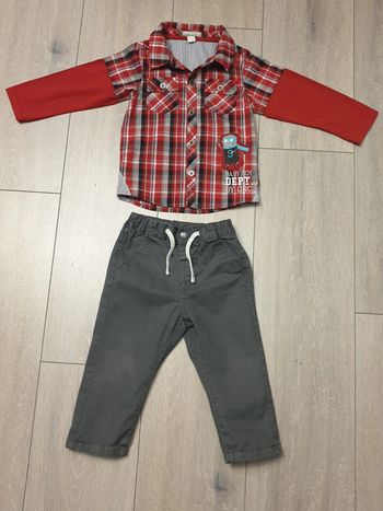 Ensemble jeans et chemise. Garçon 18 mois. Marque Orchestra/ Kiabi