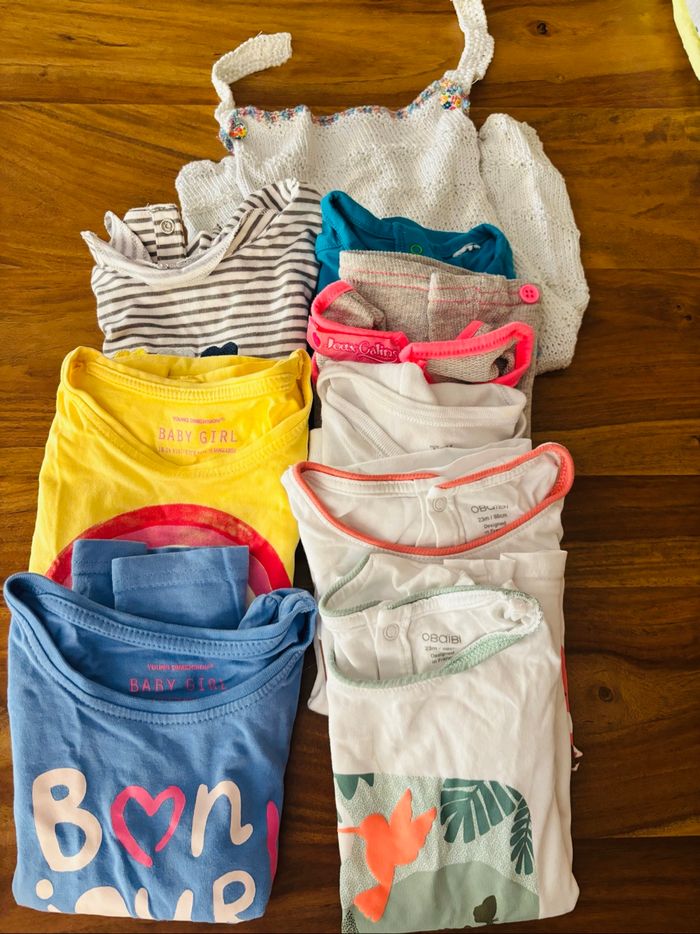 9 t-shirt manches longues et courtes fille
