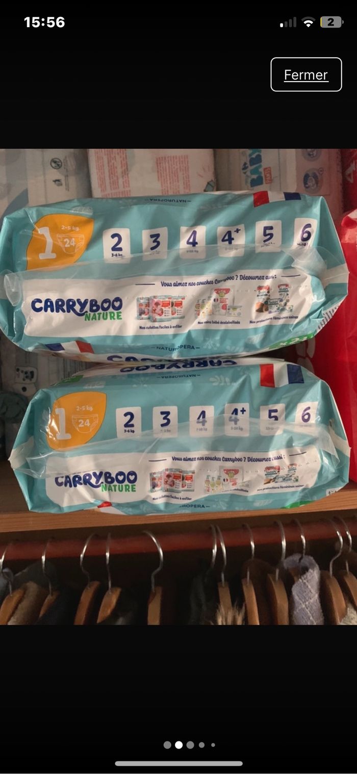 Couches taille 1 carryboo nature