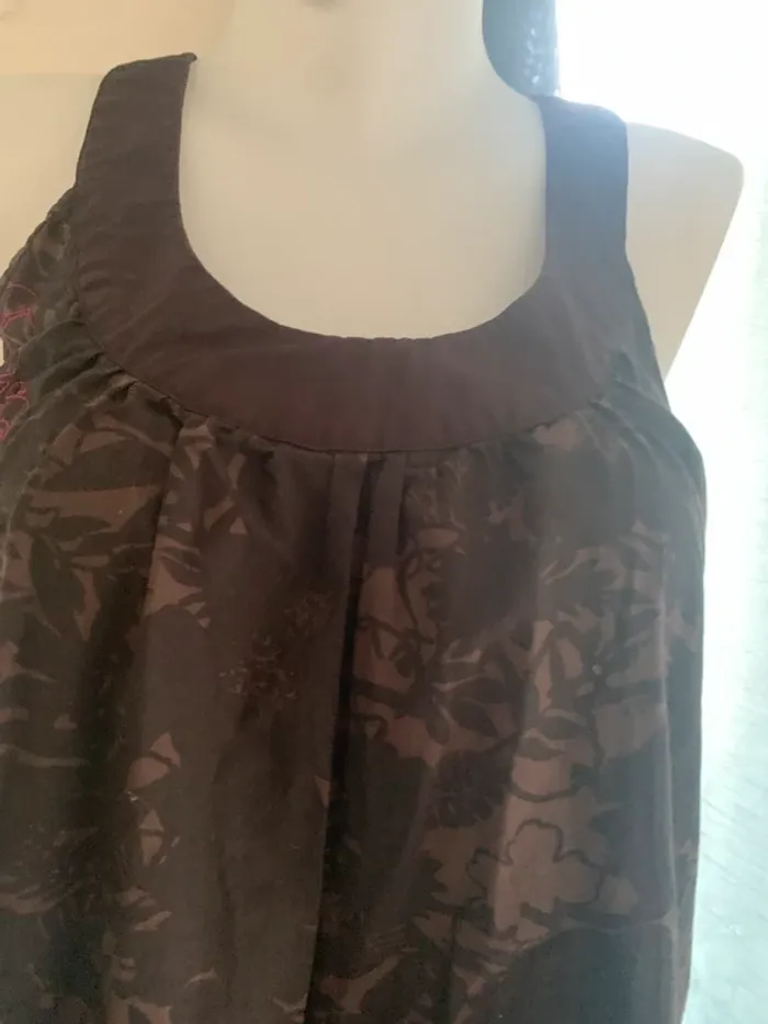 Robe mi saison Banana Moon taille L marron motif fushia - photo numéro 6