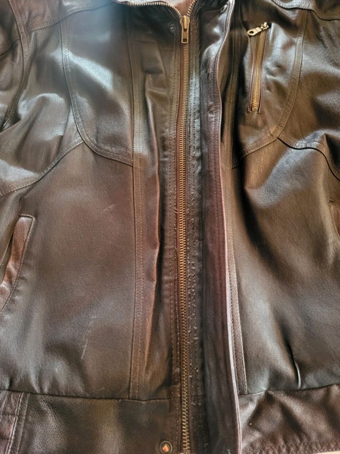 Cuir vintage marron foncé taille 48 - XL - photo numéro 10