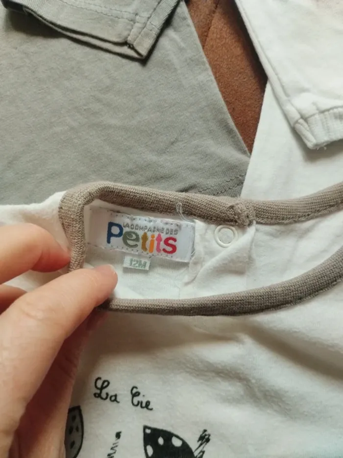 Lot de 3 t-shirts à manches longues garçon 12 mois - photo numéro 3