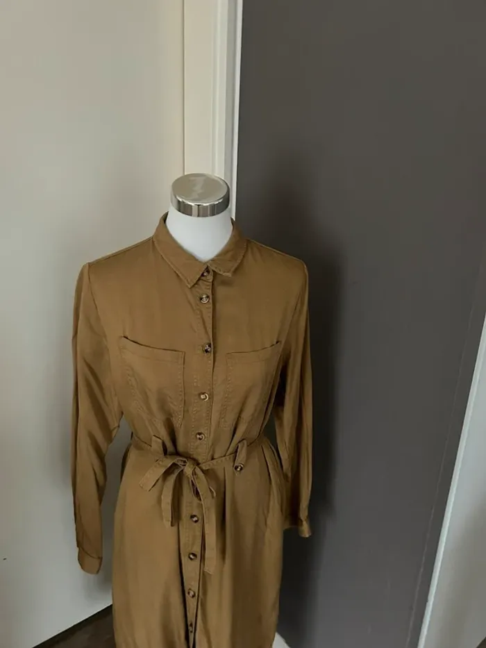 Frnch robe, longue, Midi beige, Camel, femme, taille L/40 - photo numéro 4