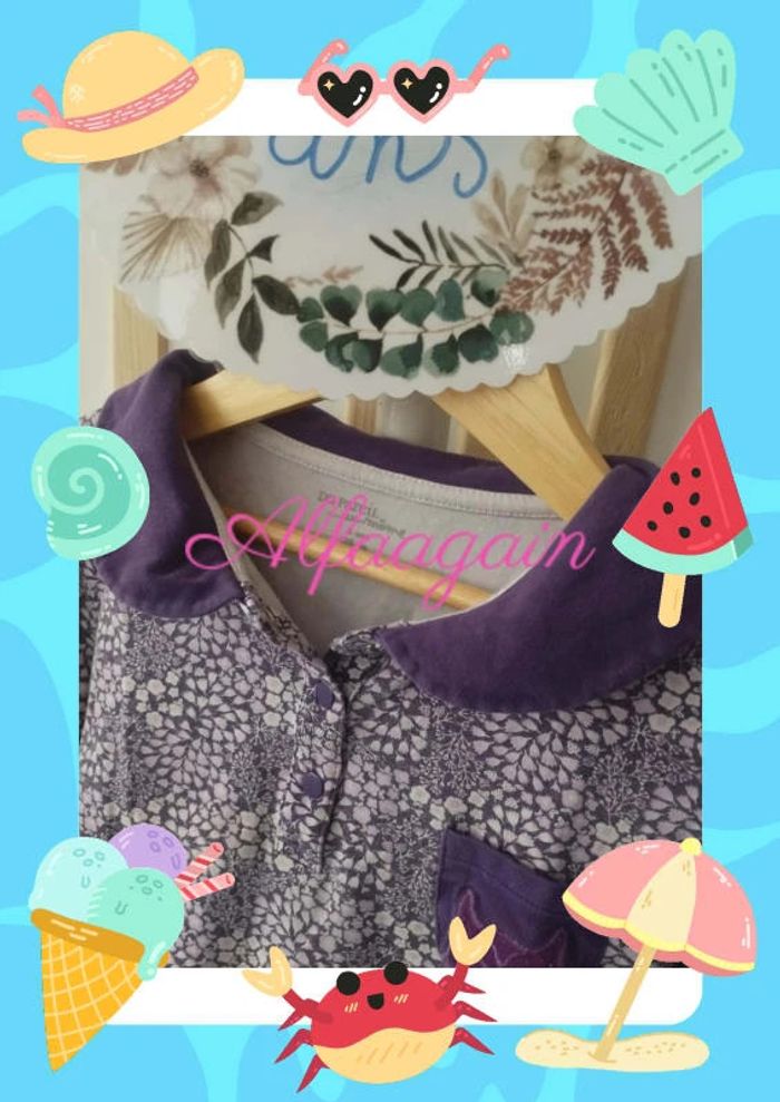 Pyjama dpam violet 8ans - photo numéro 4