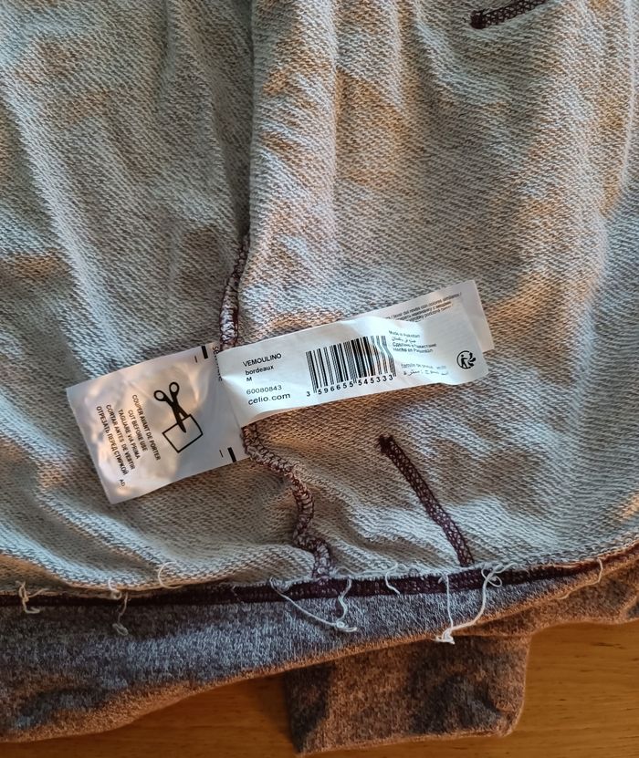 Veste gilet sweat zippé Celio bordeaux style vintage taille M homme - photo numéro 7