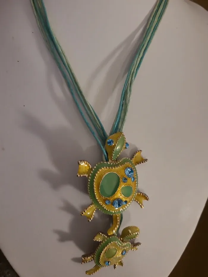 Collier fantaisie Tortue turquoise - photo numéro 4