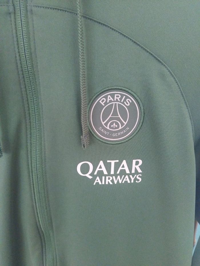 veste zippé a capuche air jordan paris saint germain 2024 kaki taille s - photo numéro 3