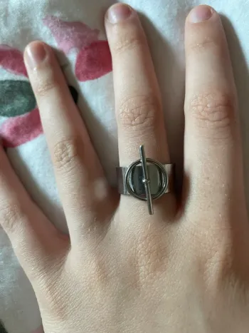 Bague en acier inoxydable argenté ajustable