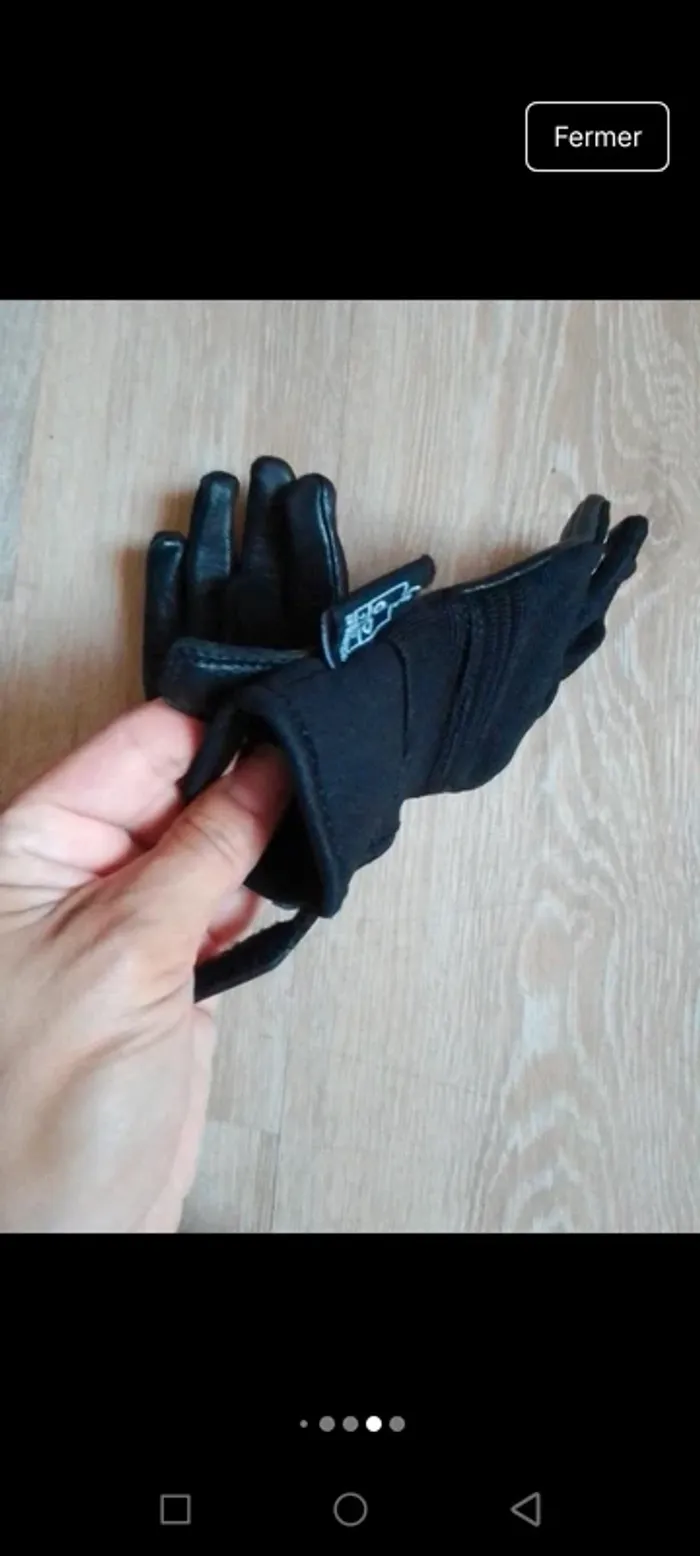 Gant de moto enfant mixte fille garçon noir 6 ans - photo numéro 7