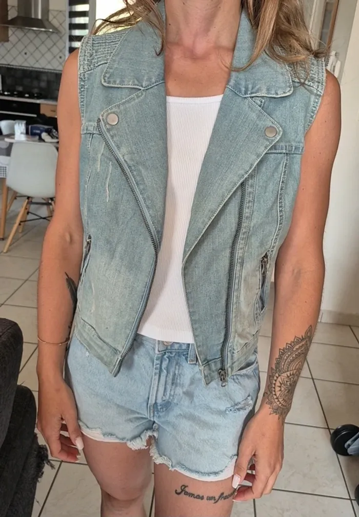 Veste en Jeans sans manche Jennyfer - photo numéro 3