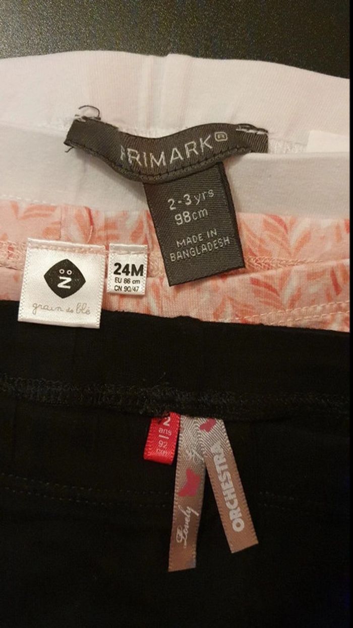 Lot de 3 leggings 24 mois, 2ans et 2-3 ans - photo numéro 6