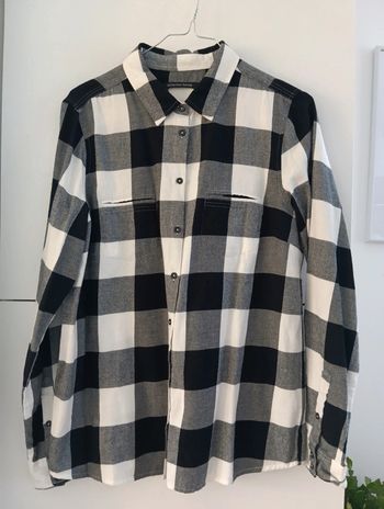 Chemise à carreaux taille 40 noir et blanc Monoprix en coton