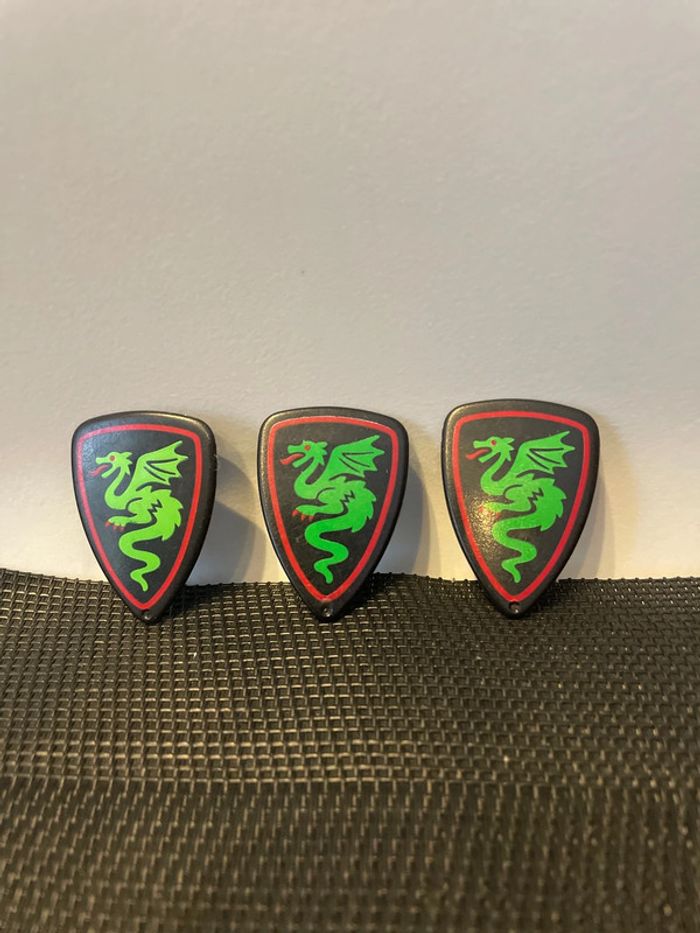 Playmobil lot 3 boucliers chevalier dragon vert 3345 3841 5738 5742 5784 5794 6836 moyen âge