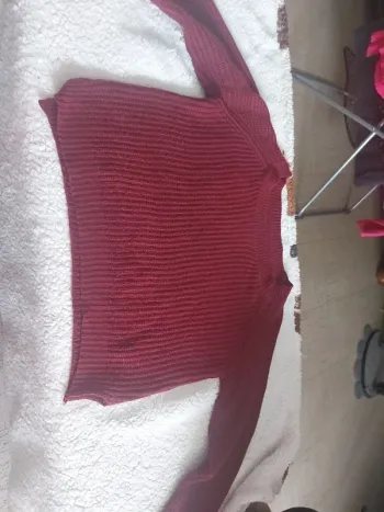 Pull bordeaux manche 3/4