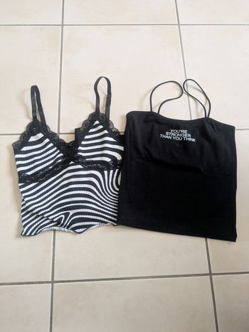 Divided et H&M lot de 2 top noirs XXS