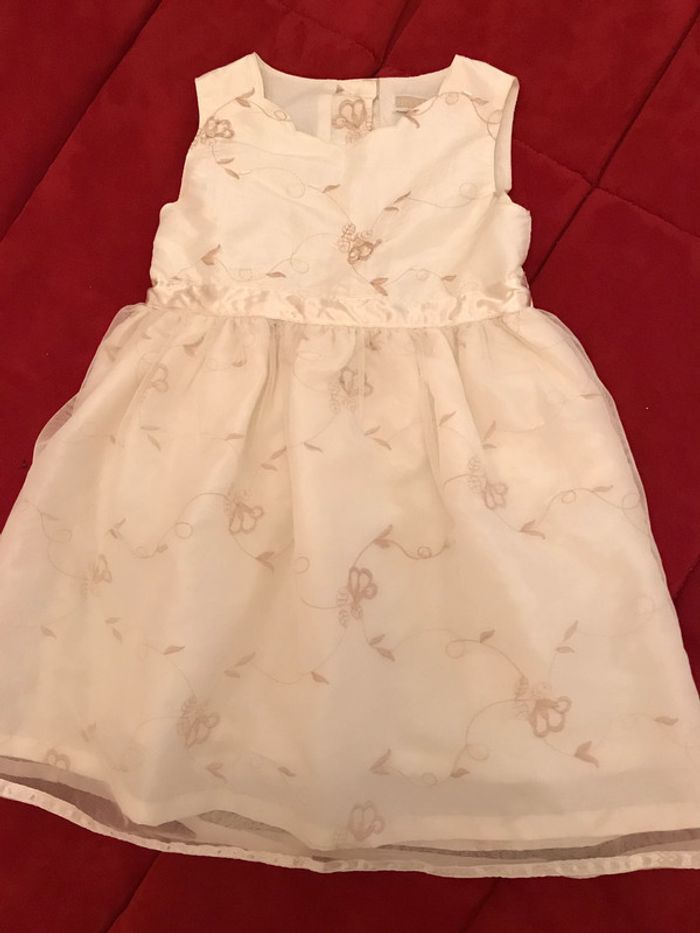 Robe de cérémonie sans manche Crème