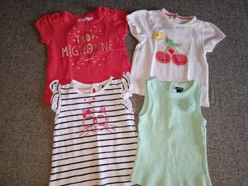 Lot de 4 tee-shirts manches courtes, 12 mois/1 an