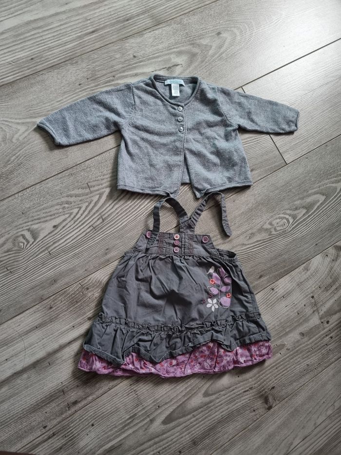 Gilet + robe bébé 3 mois