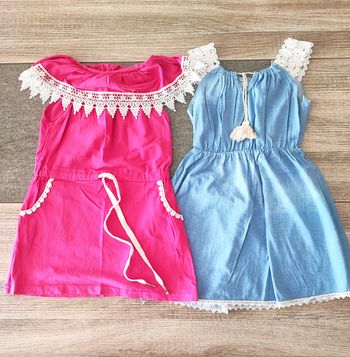 Robe rose et bleu 