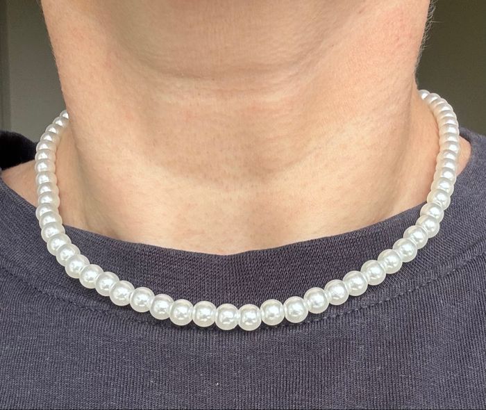 Collier perle blanche minimaliste