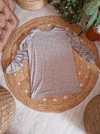 Robe large évasé manches longues accordéon chiné gris/marron Zara 🪐 Taille S🪐