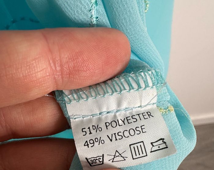 Kimono blouse broderies fleurs bleue turquoise Vintage T40 L - photo numéro 8