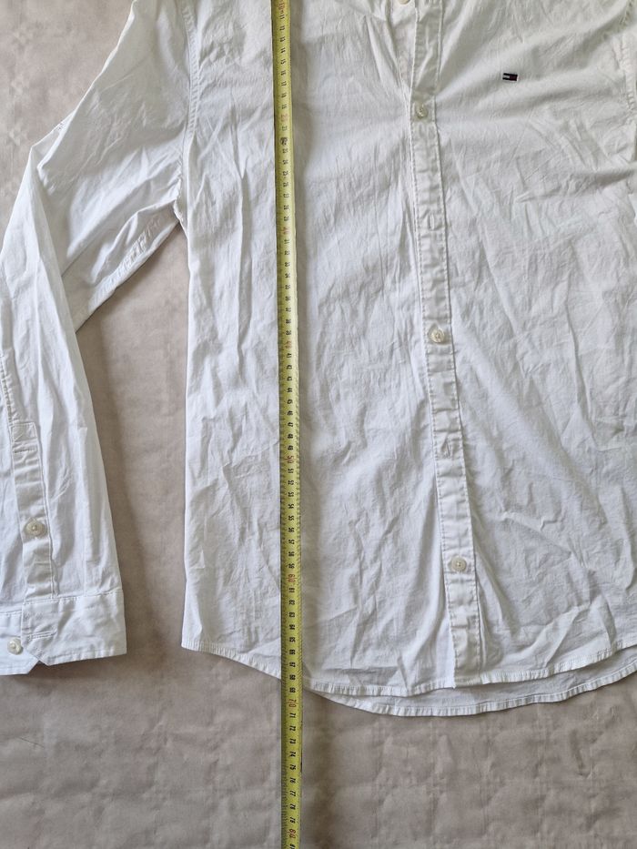 Chemise  manches longues  , homme  , Tommy Hilfiger  , blanche , taille L , Slim - photo numéro 4