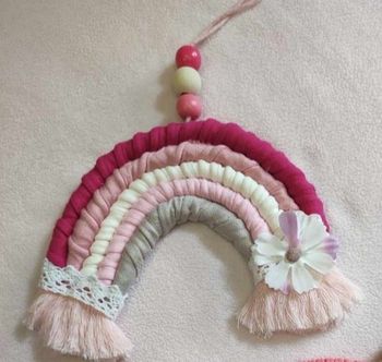 Arc en ciel macramé et trapilho