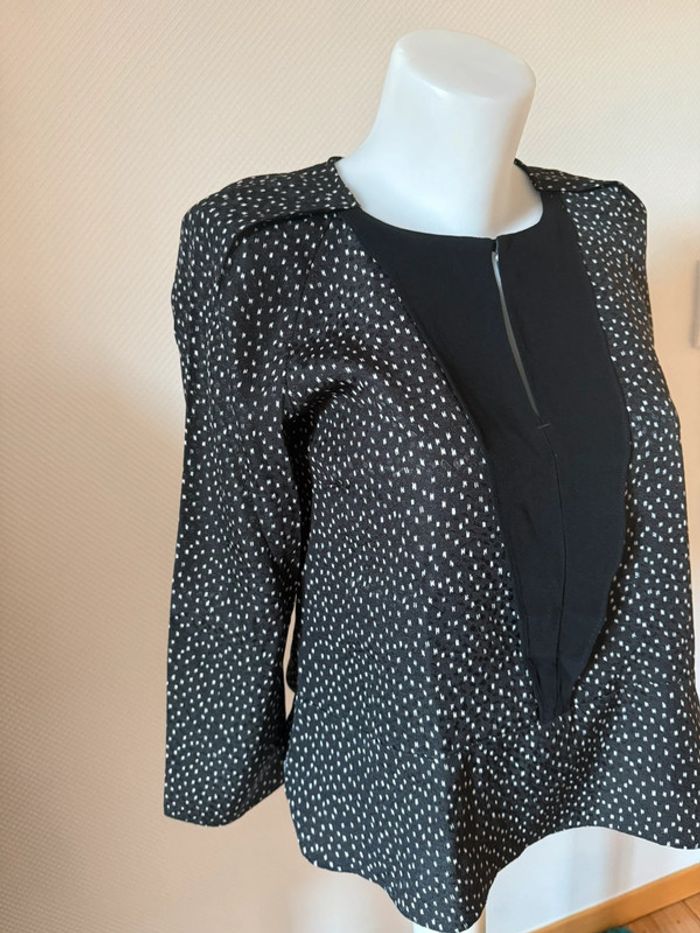 Blouse Sandro noir et blanc neuf taille 36 - photo numéro 2