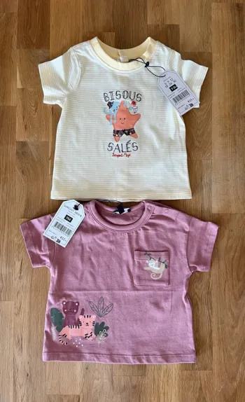 Lot de 2 t-shorts Sergent Major 9 mois neufs
