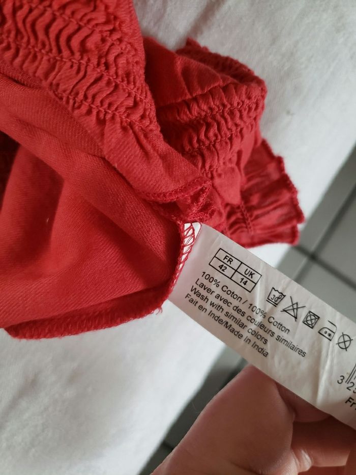 Blouse framboise légère manches longues - photo numéro 3