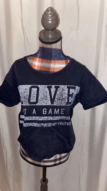 14 ans - cache cache tee shirt noir et blanc large