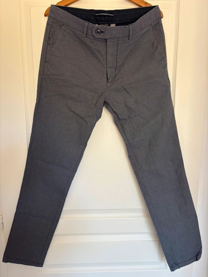 Pantalon de costume bleu/gris motifs légers Celio Taille 42