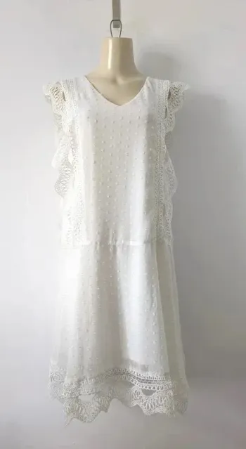 Robe d'été blanche avec dentelle - ICHI - taille 34