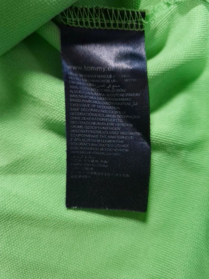 Polo Tommy Hilfiger Manches courtes - Vert Menthe logo brodé - Taille L Hommes - 100% Coton - photo numéro 8