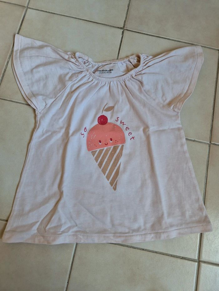 Lot 5 t-shirt manche courte filles 24 mois - photo numéro 3