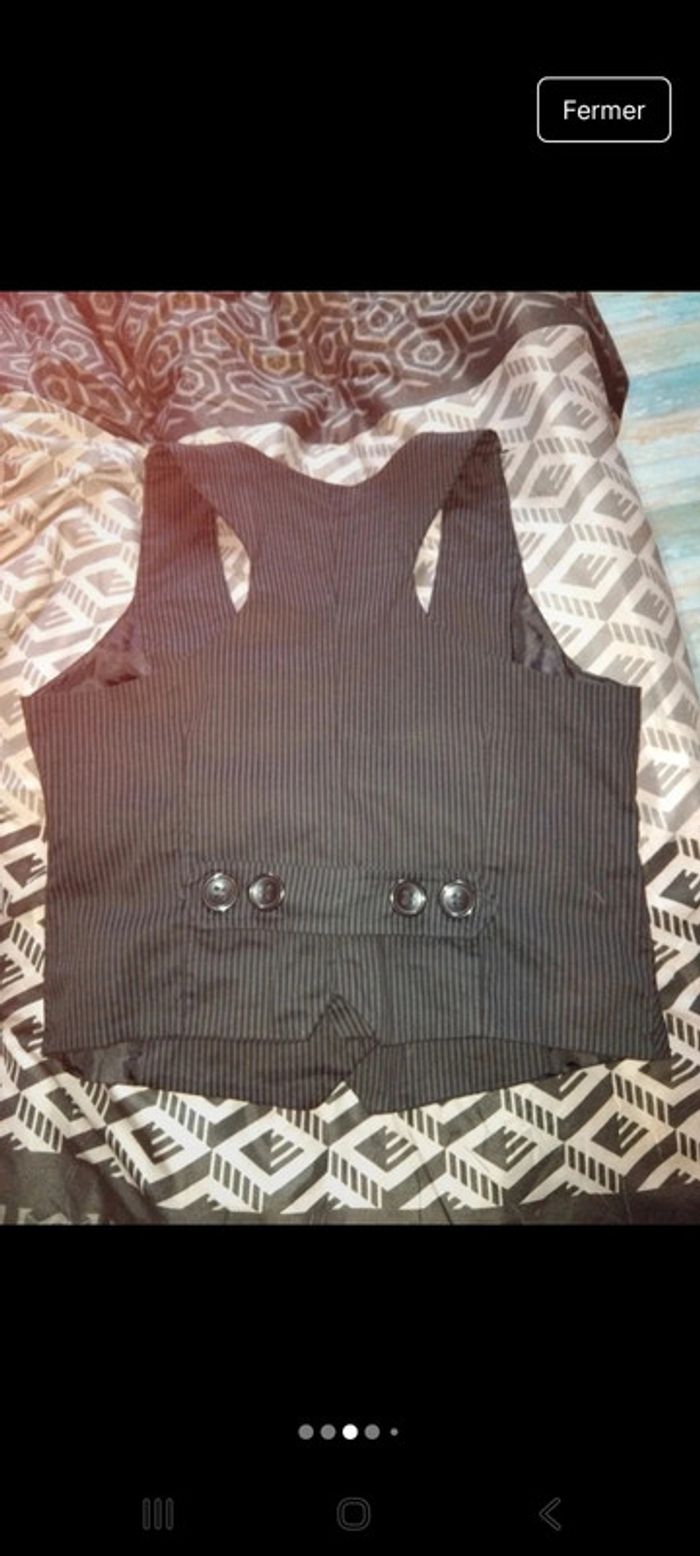 Gilet de costume sans manches à rayures - photo numéro 3