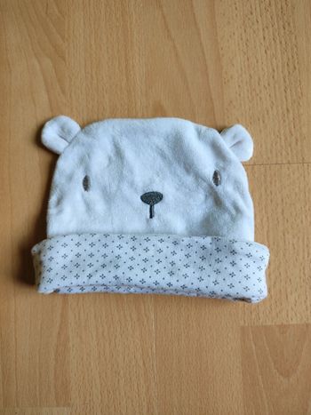 Bonnet ours blanc Bébérêve en 3M