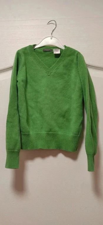 Pull vert col v La redoute 8 ans